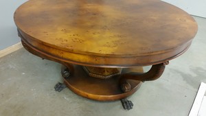 Refinished dinning table with intricate detailing