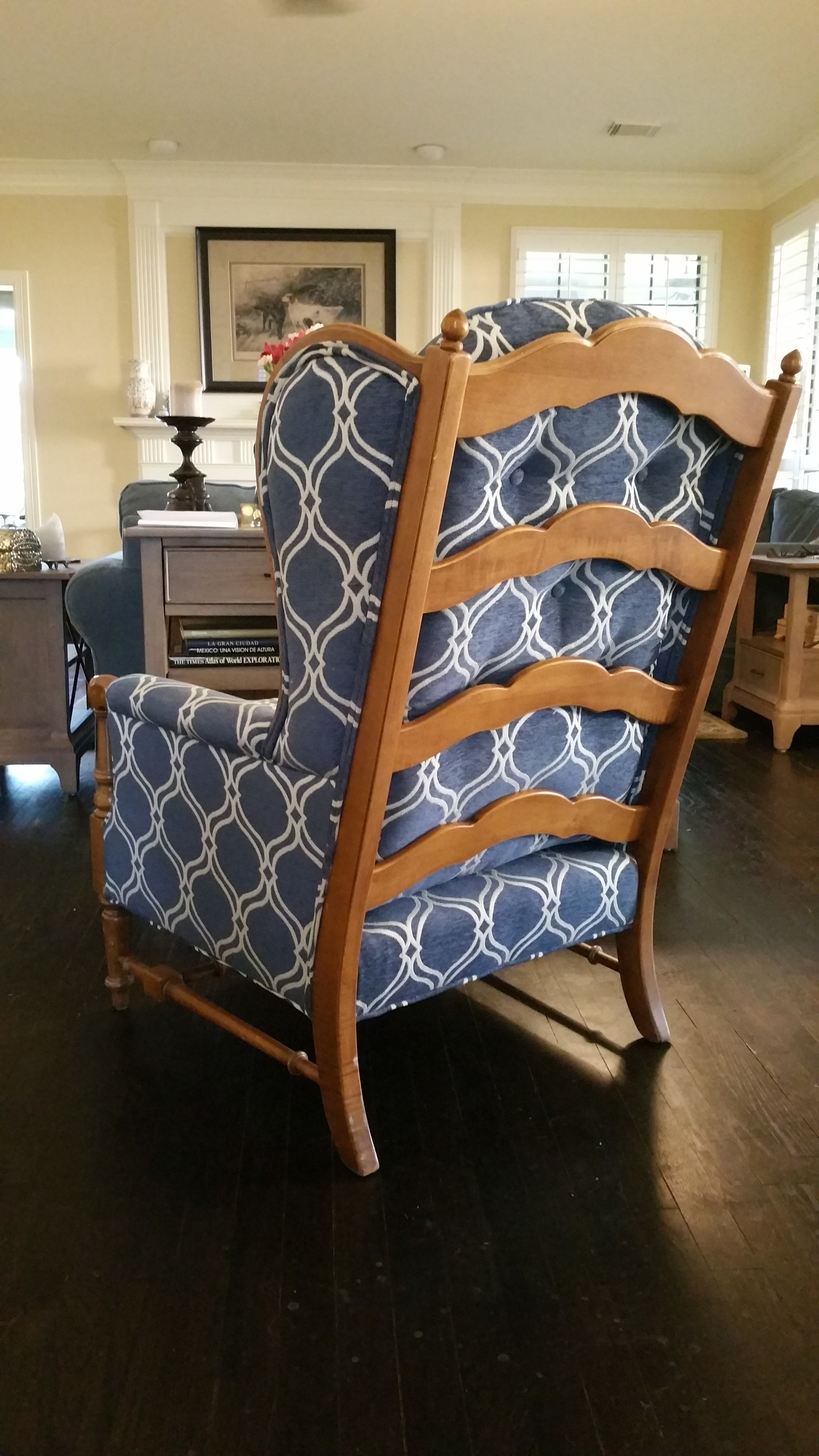 Wing-back Chair recovered