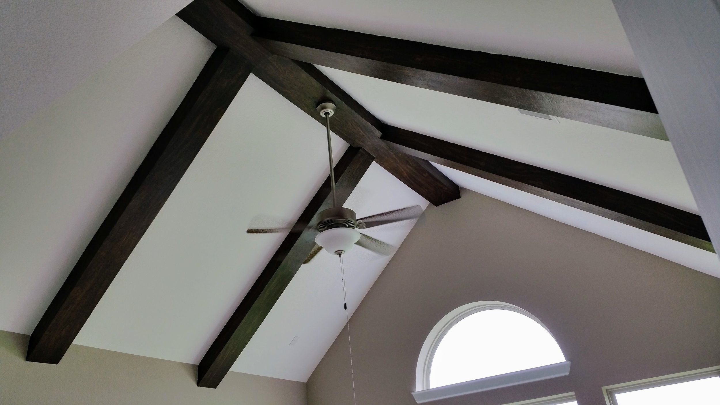 Faux painted beams