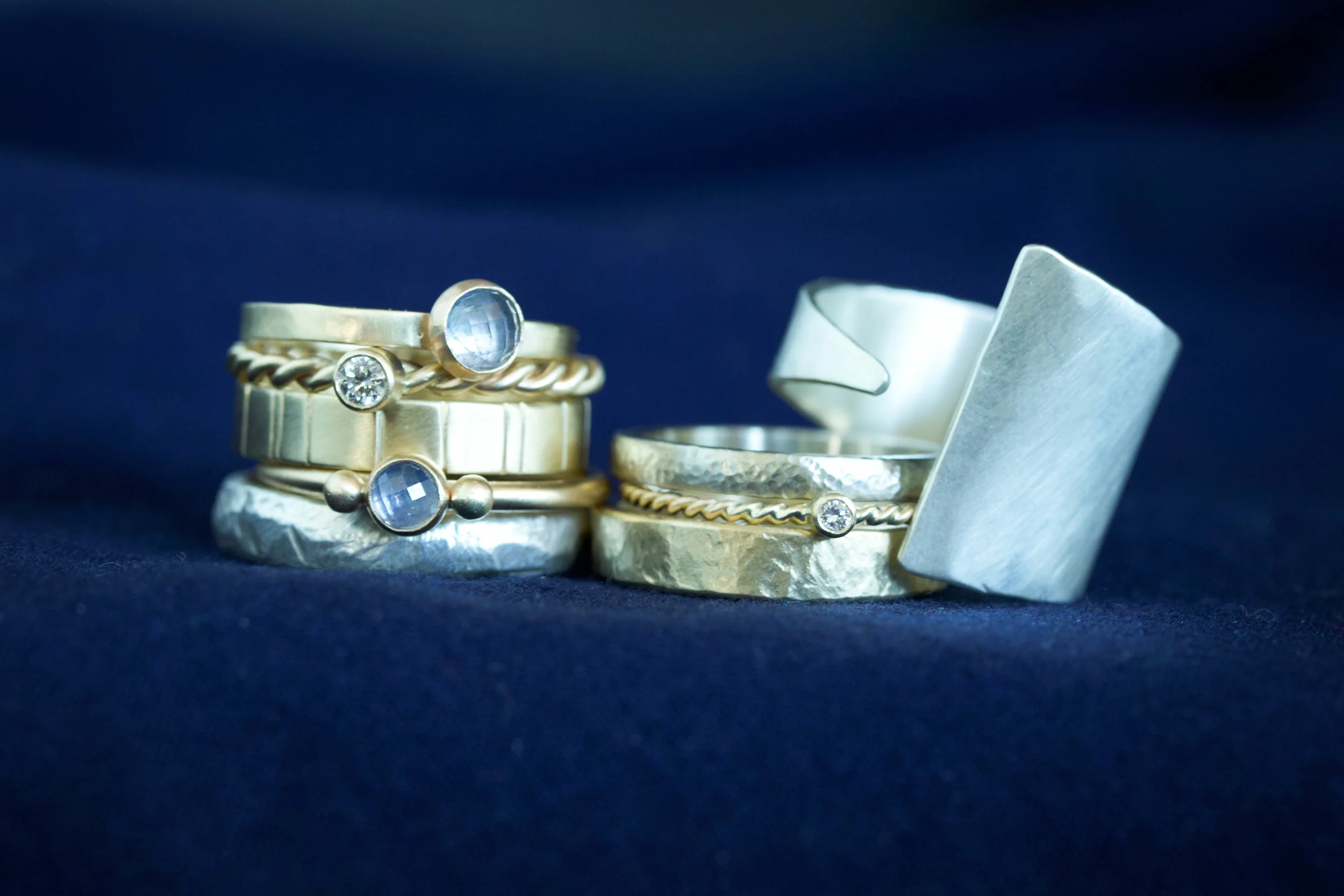 RMG Collection IX sterling silver and 14k gold stacking rings.jpg