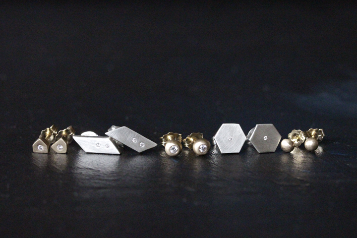 the Markham Diamond , Sofia, Diamond Orb , Hexagon Diamond , and Orb studs