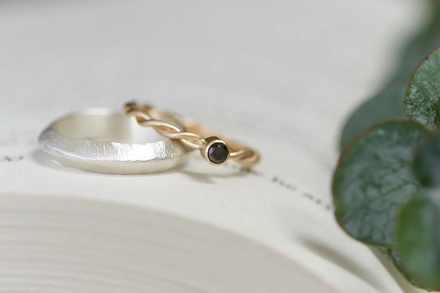 4mm ridge and diamond rope ring on book small.jpg
