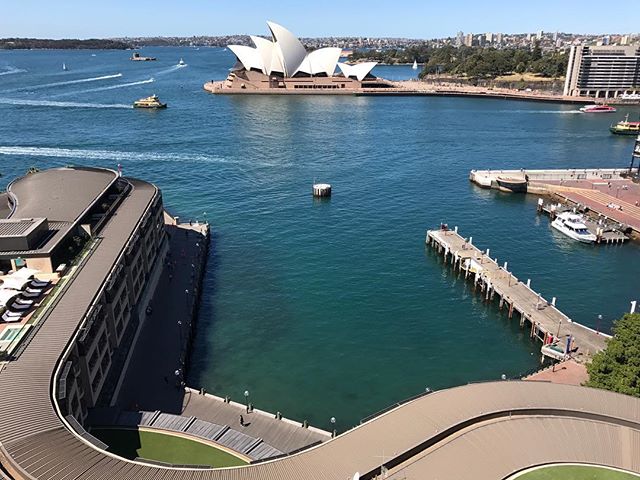 Australia: Day 6. Today we checked into our final hotel and it's incredible. The hotel is actually the building at the bottom of the photo (photo was taken from the bridge above). Our room is one of the rooms that overlooks the opera house. Tonight w