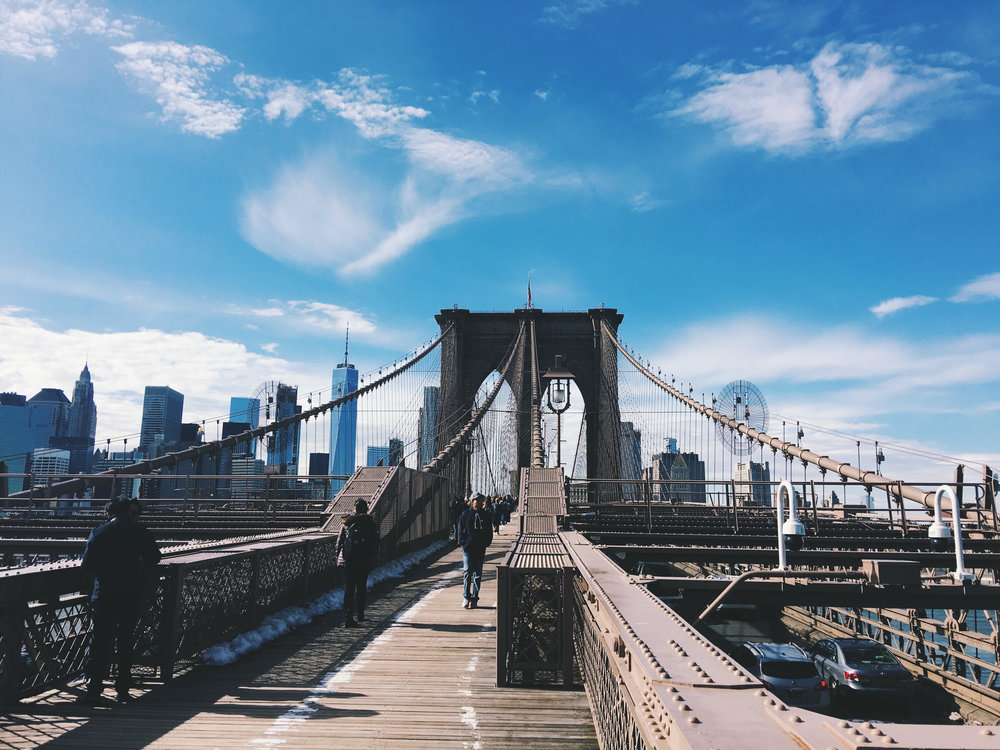  Walking the Brooklyn Bridge for the first time with my little sister.&nbsp; 