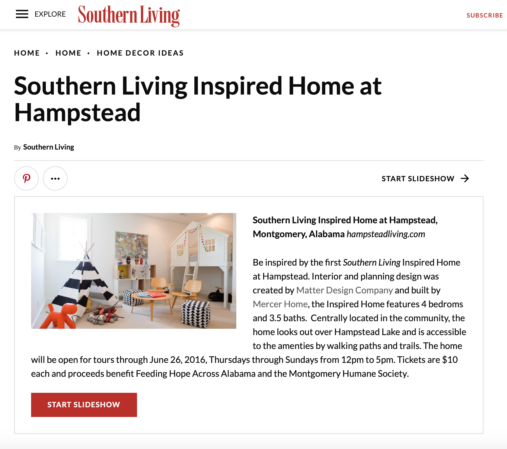 Southern Living: Hampstead Inspired Home