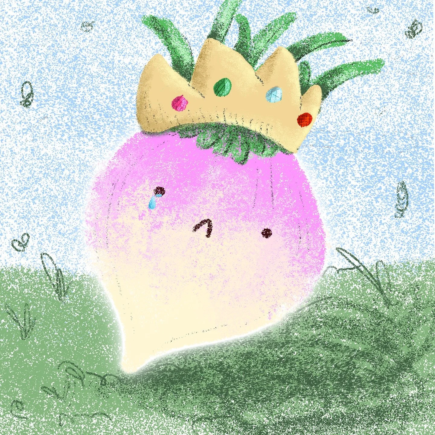 Collab with my bb girl @grettapotenza, after listening to The Turnip Princess on our favorite podcast Grim Grimmer Grimmest/@adam_gidwitz