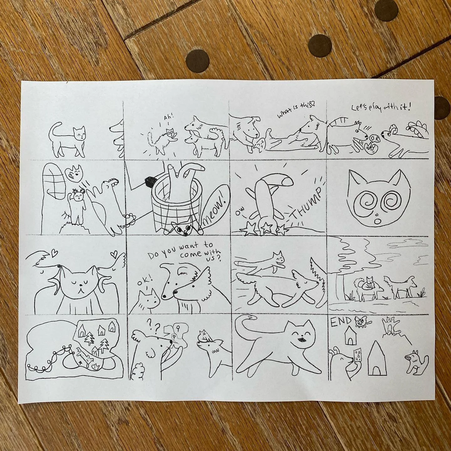 Comic collab between myself and @grettapotenza
Featuring our little guys, Orla, Belle and Benjamin