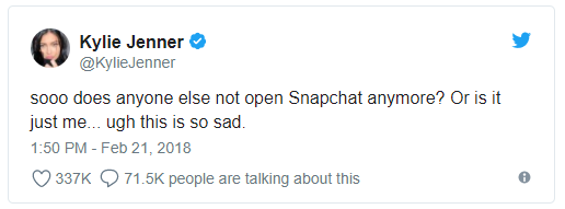 Am I Next? Kylie Jenner tweet about Snapchat