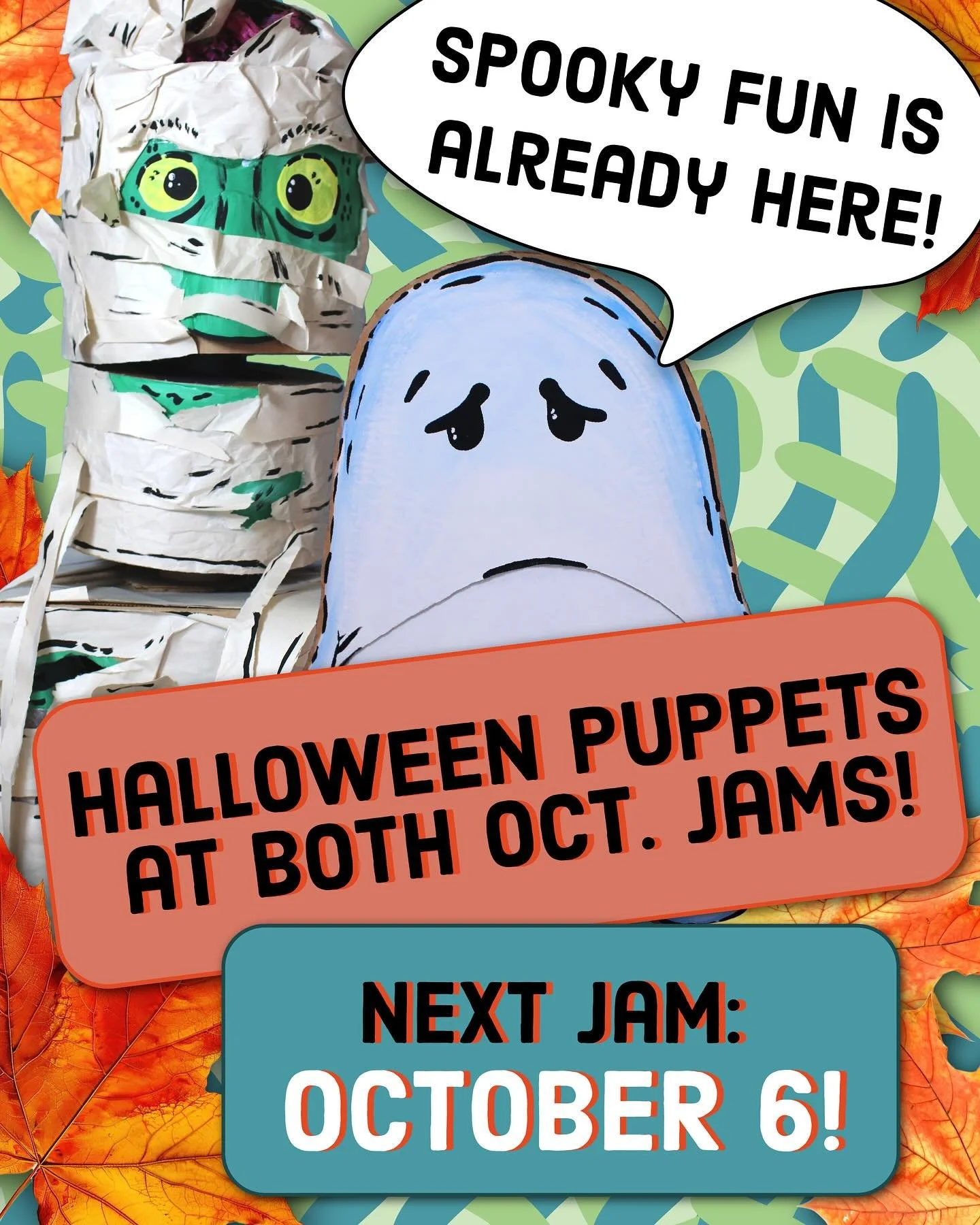 Too early for spooky? NEVER! 
Halloween Puppets at BOTH improv jams this month. Pop in for the next evening jam October 6th!
.
.
.
#Atlanta #Improv #Puppets #Comedy #AtlantaImprov
