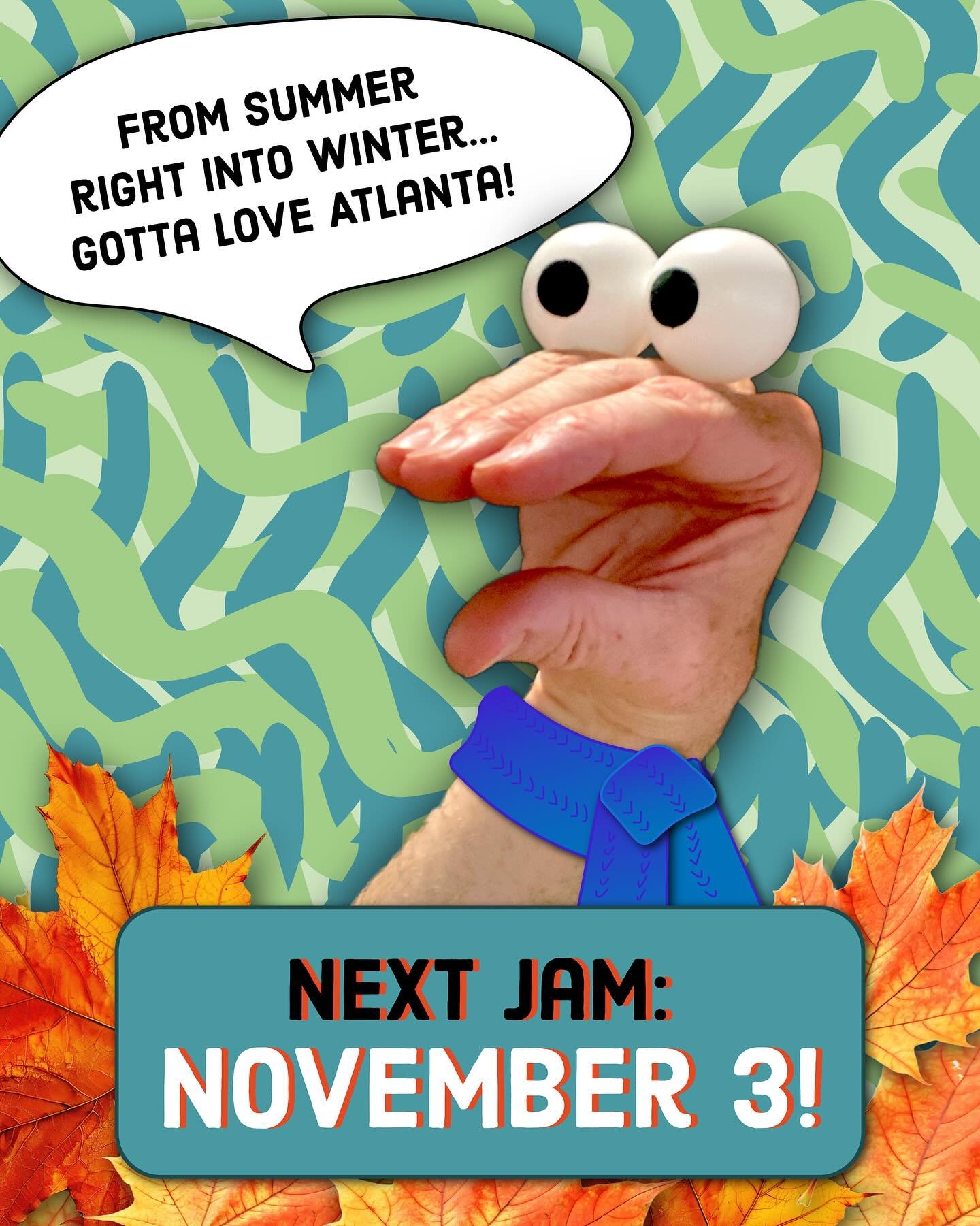 See you for another evening jam THIS Monday!
.
.
#Atlanta #Comedy #Improv #Puppets #AtlantaPuppetJam