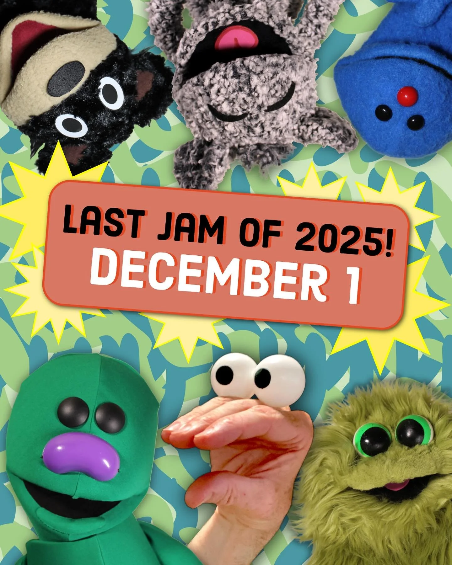 Come help us round out a fun, wild year of puppet jams on December 1! See you at 7:30pm.
#Atlanta #Puppet #Improv