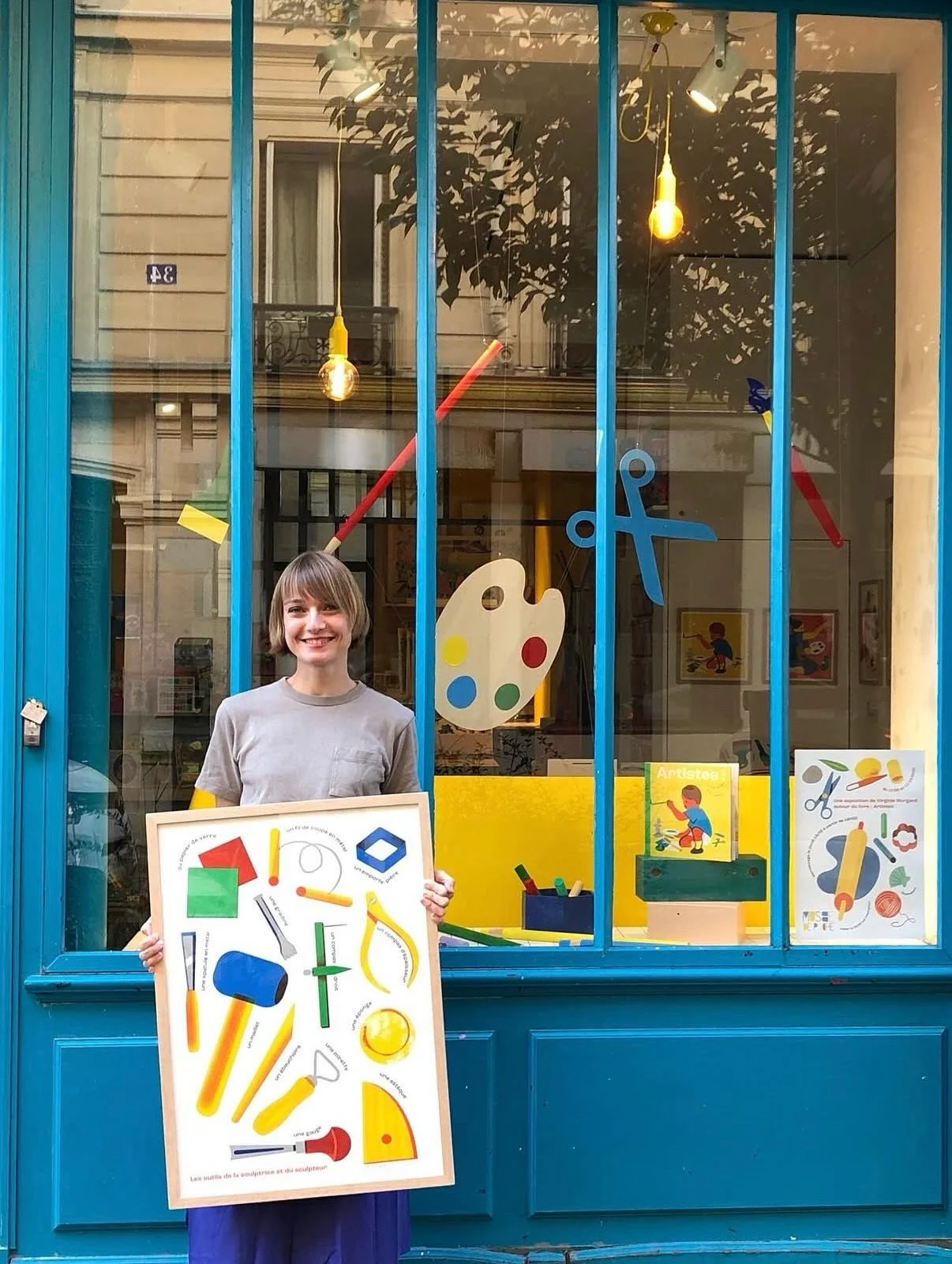 Gorgeous photos from the release of @virginie.morgand new book with @revuedada &lsquo;Artistes!&rsquo; 

www.outlineartists.com

#virginiemorgand #artistes! #childrensbook #childrensbookillustration #illustrator