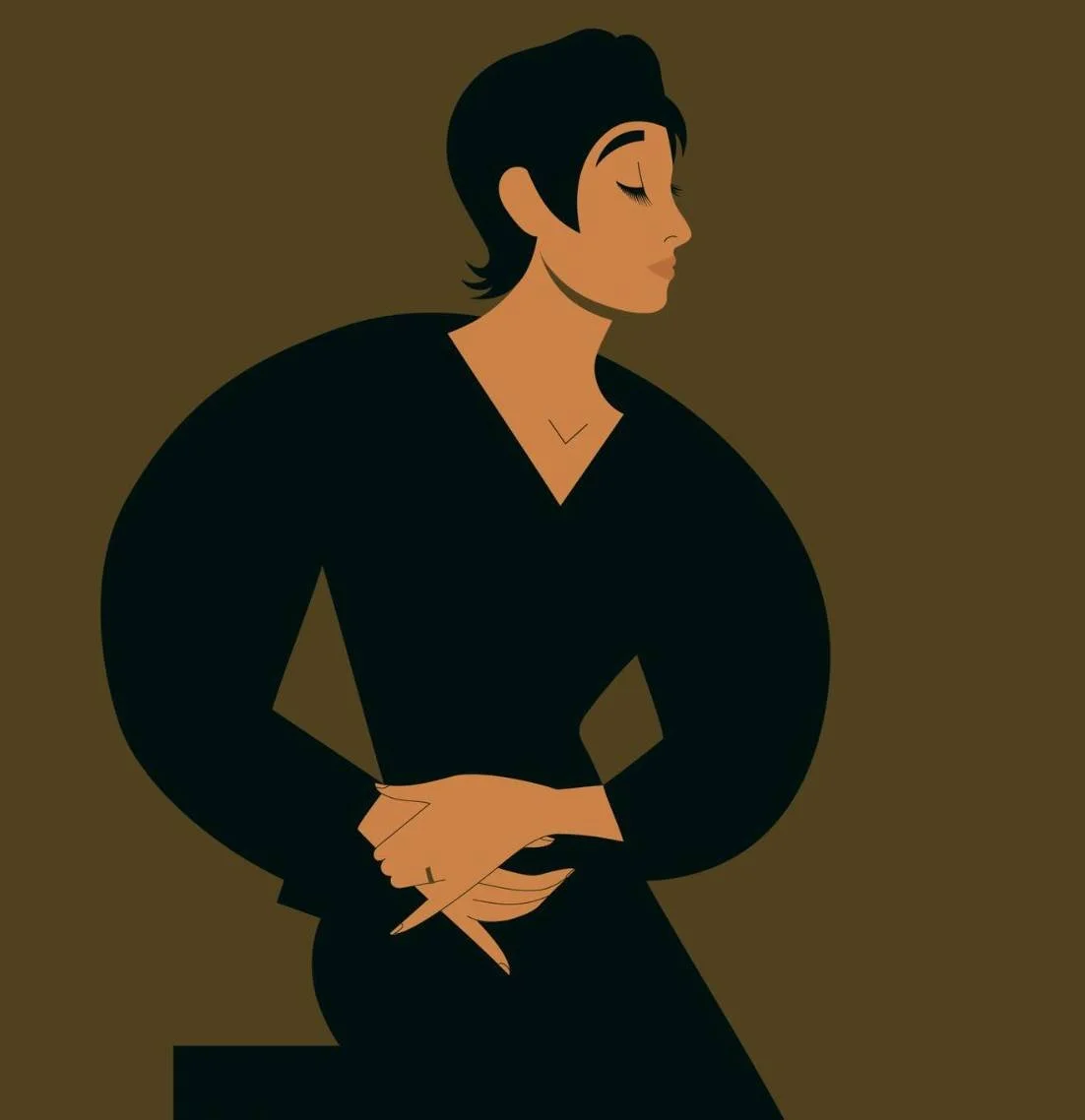 So elegant! @laurenrolwing's take on the first lady of NYC Rama Duwaji  inspired by @szilvesztermako stunning portrait 

#ramaduwaji  #illustration #portraiture #laurenrolwing 

www.outlineartists.com