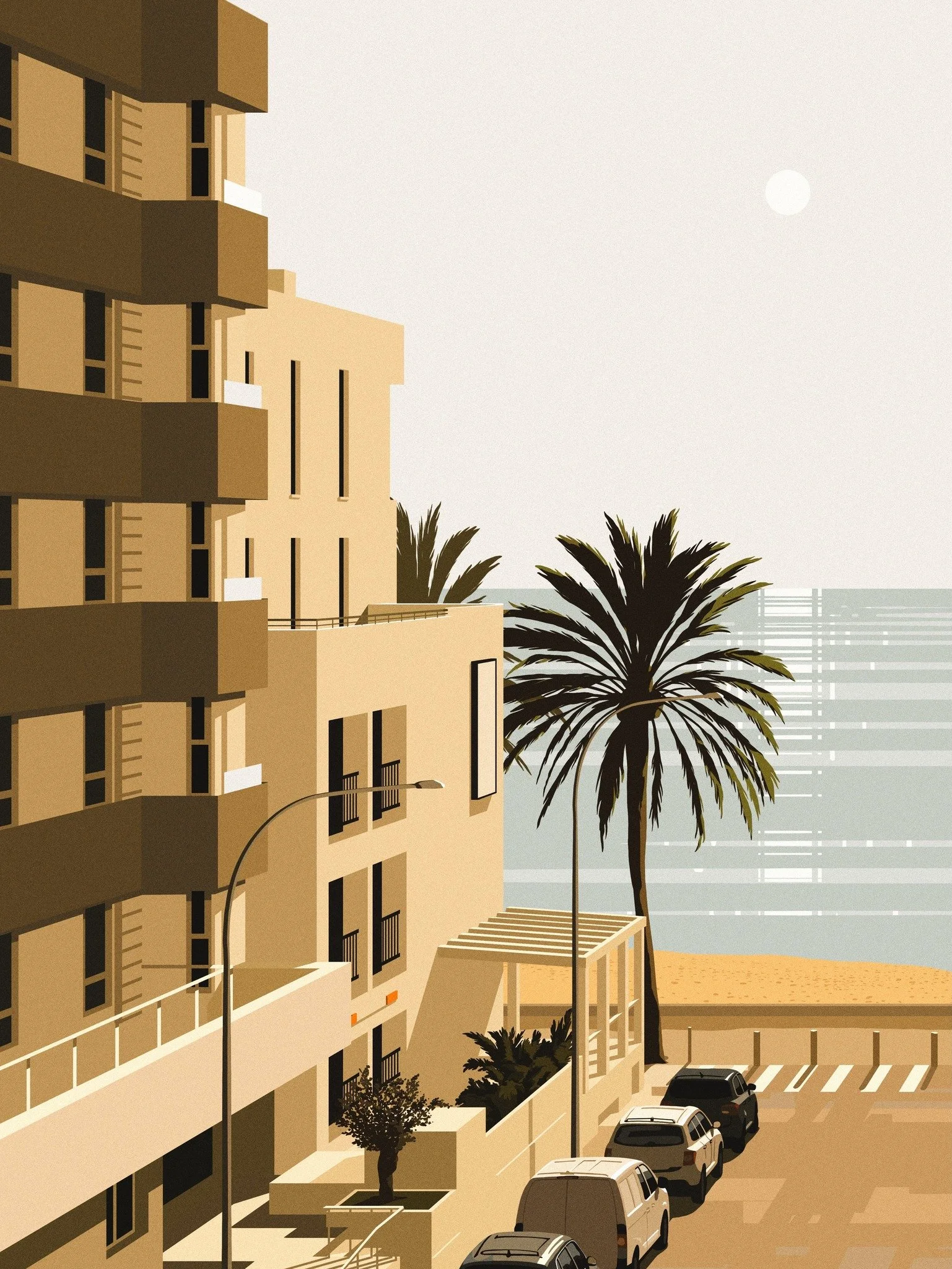 Sun soaked, Mallorca inspired work from @sabinus_ 

 #illustration #illustrationagency #design #outlineartists #sabinusillustration 

www.outlineartists.com