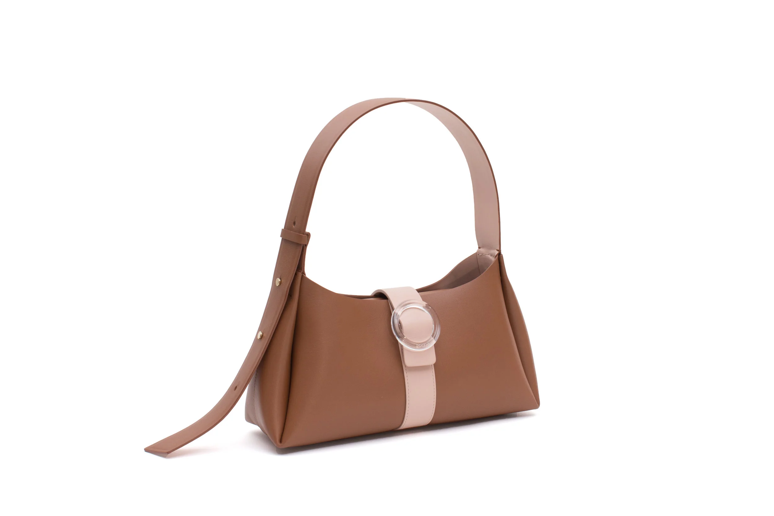 Nº47_LuciteBuckleShoulder_Saddle+Blush_Threequarters.jpg