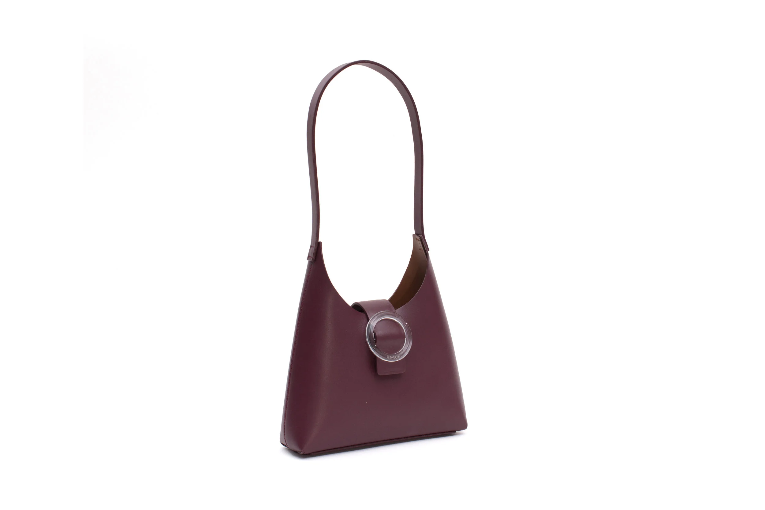 Nº44_LuciteBuckleMini_Bordeaux_Threequarters.jpg