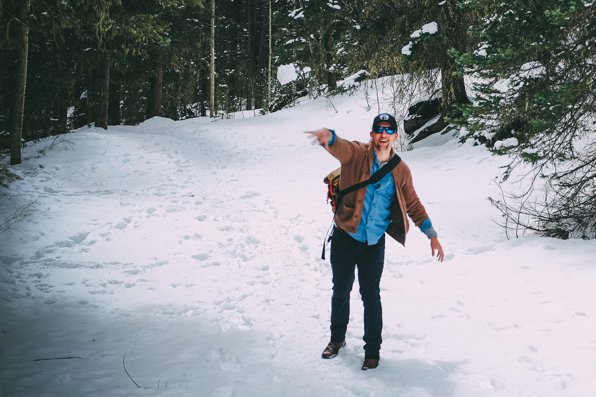 Surprise snowball fight.