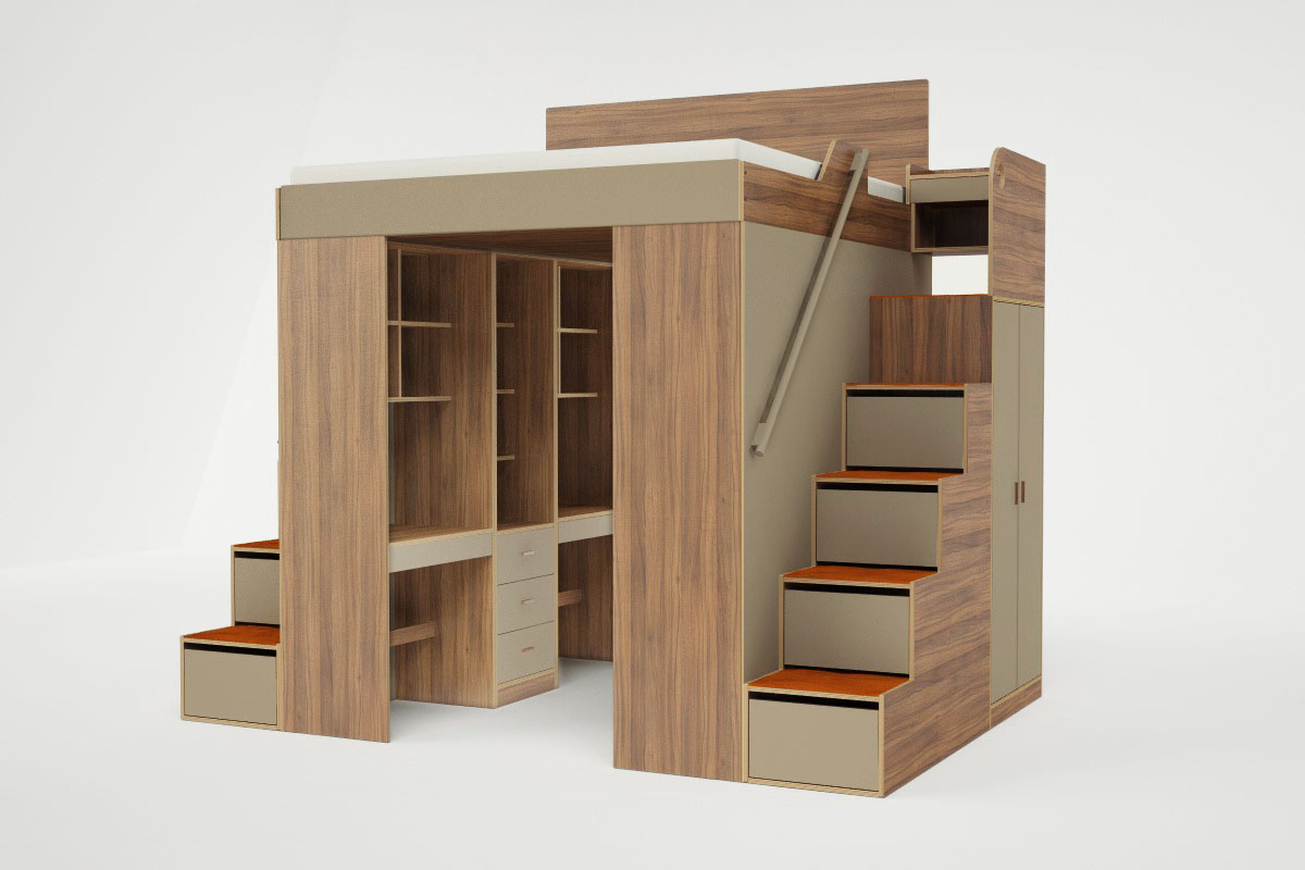 king loft bed with stairs