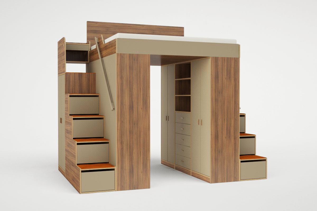 king loft bed with stairs