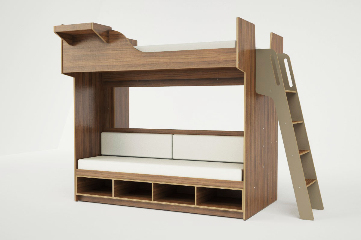 queen loft bed with desk and storage