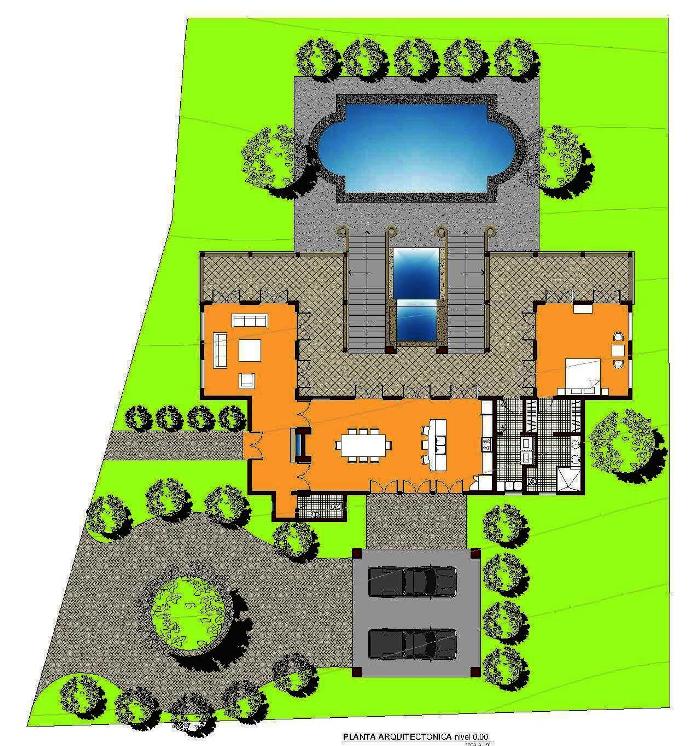 Casa Guanacaste Main Level Floorplan Custom Home
