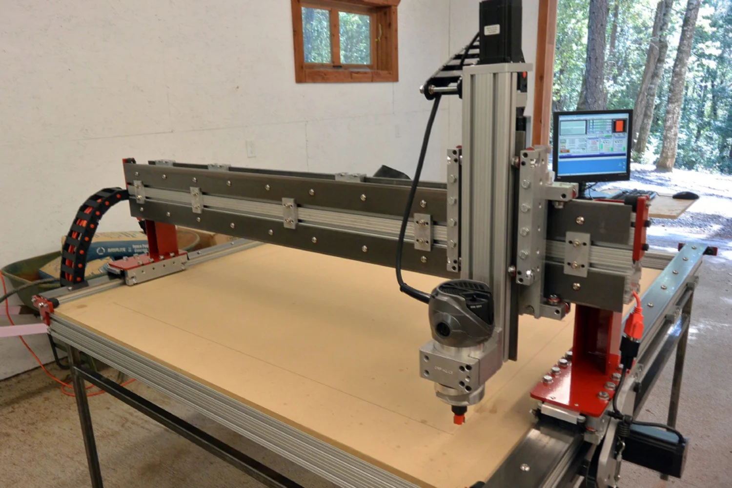 CNC router installed and ready to cut, Willits, CA