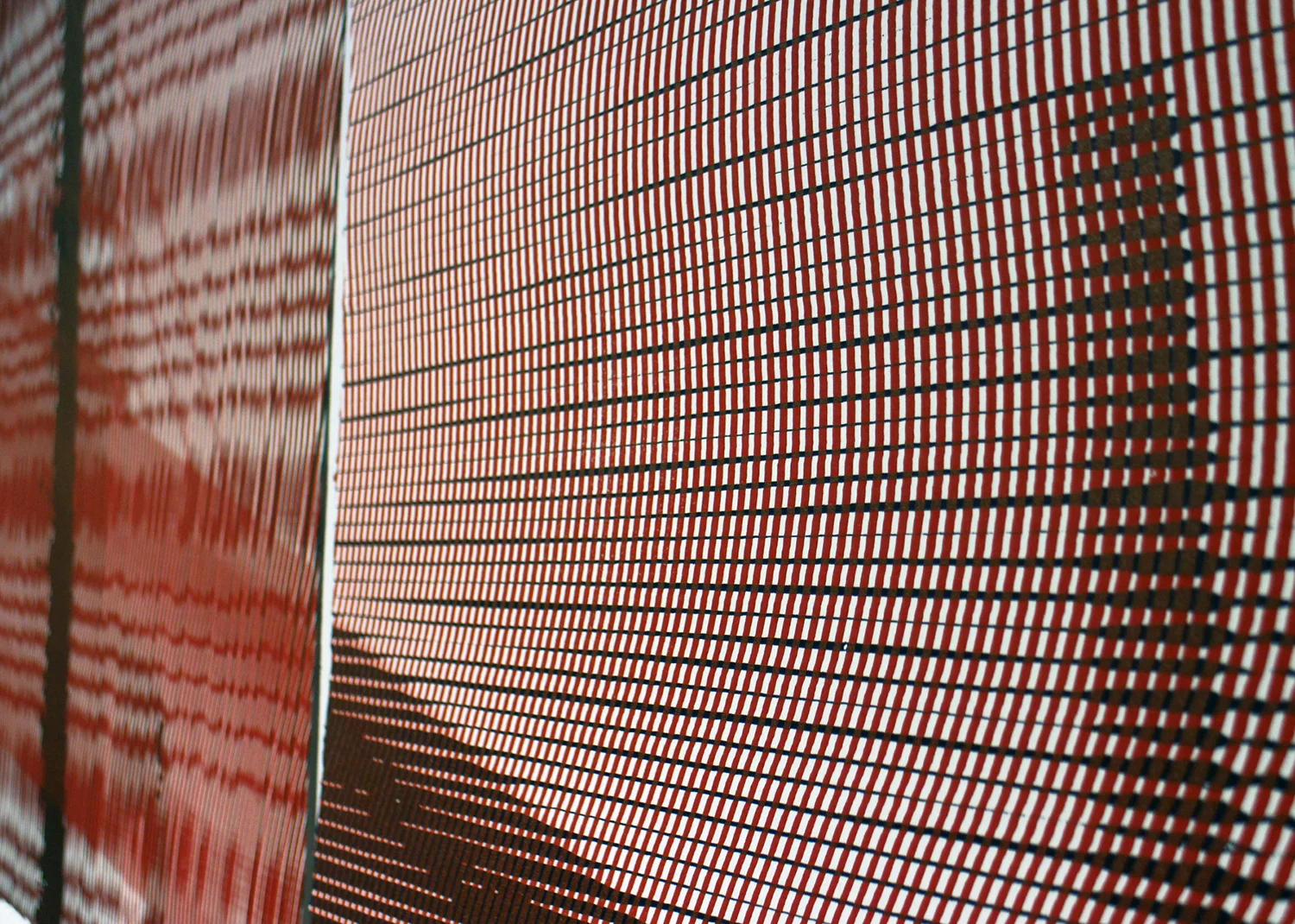 Red + Black Tower (detail), Howe and McCarthy, 2015. 30"x44". Woodcut on Revere. Unique print.