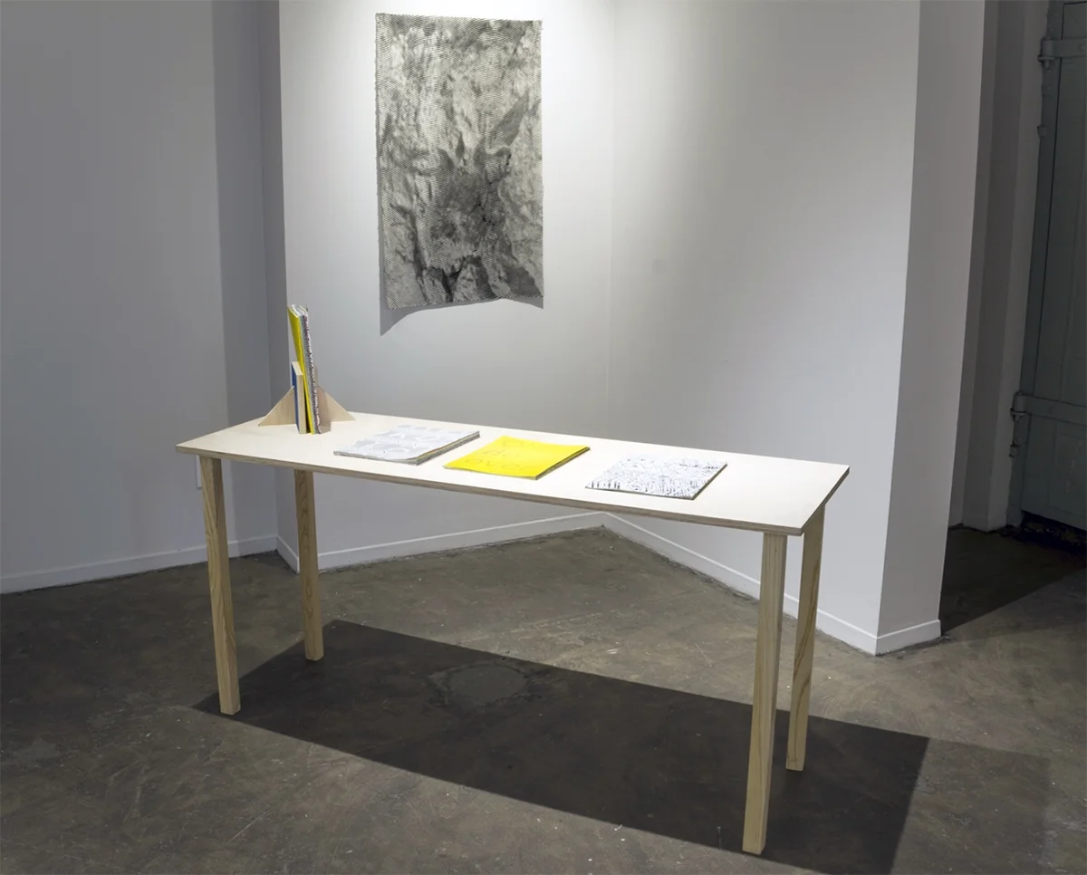 Coding a Woodcut at Martha Street Gallery in Winnipeg, 2016.
