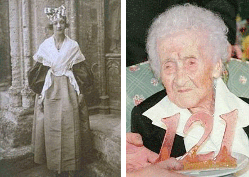 The oldest human was Jeanne Louise Calment. She was born on 21 February 1875 in Arles, France. She died 4 August 1997 (122 years, 164 days )