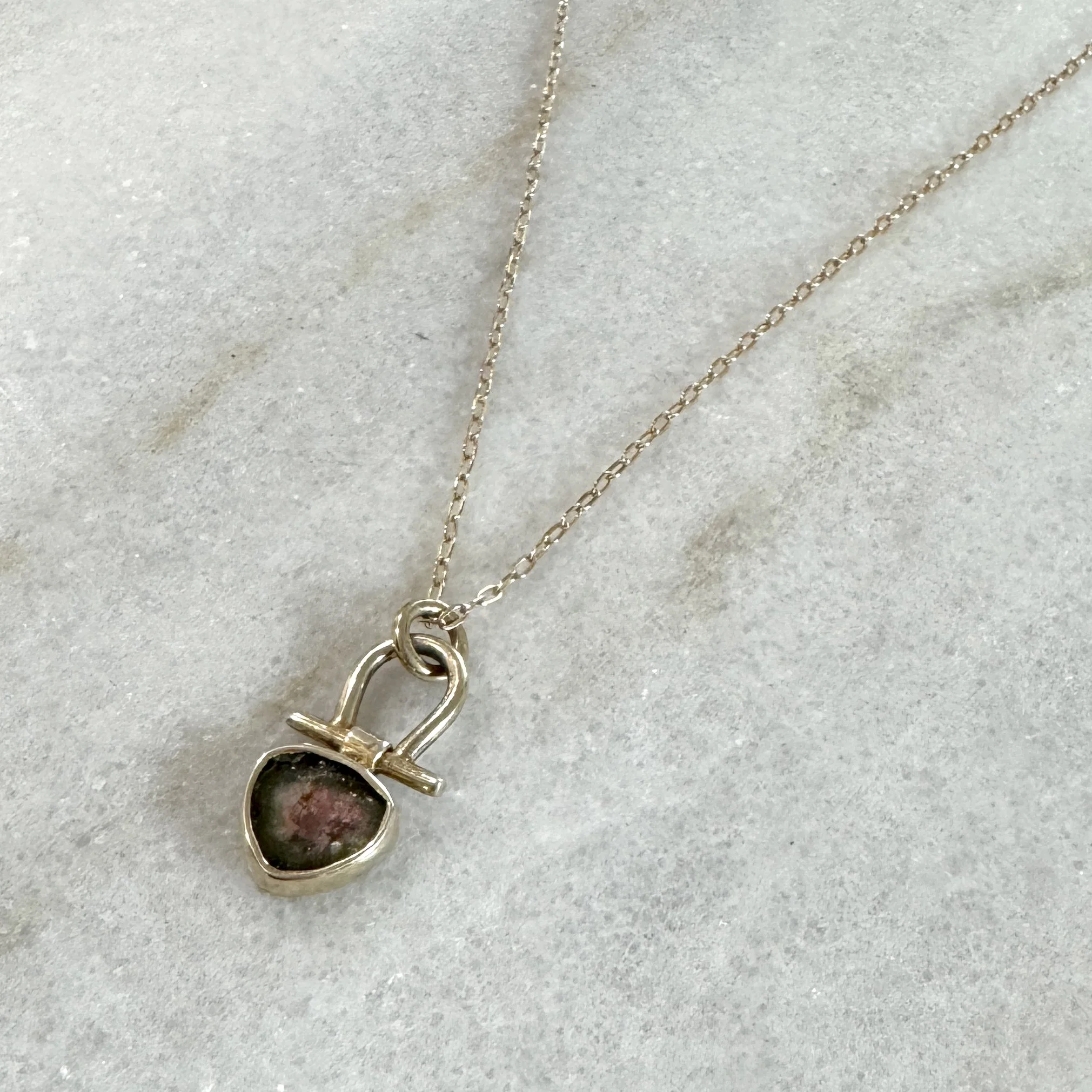 watermelon tourmaline pendant necklace