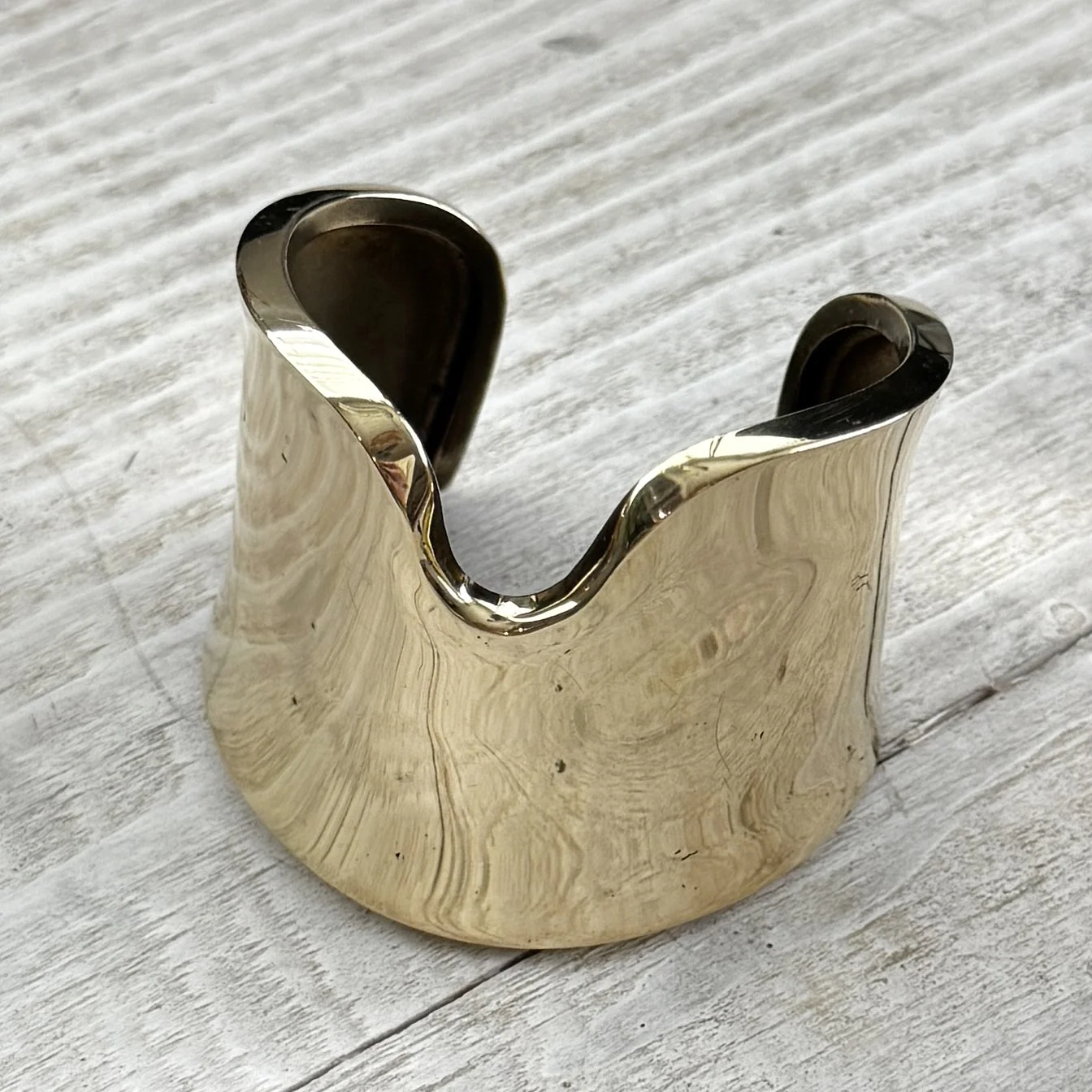 A. K. Edgar brass modernist cuff bracelet