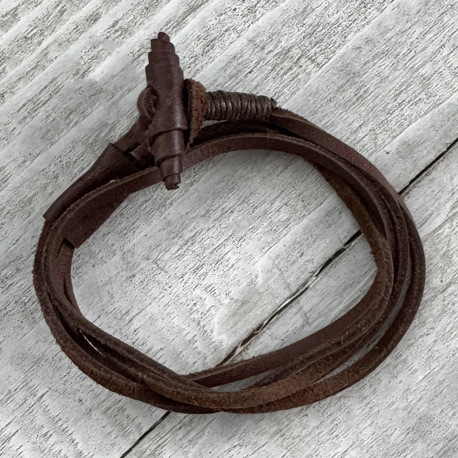 leather wrap toggle bracelet
