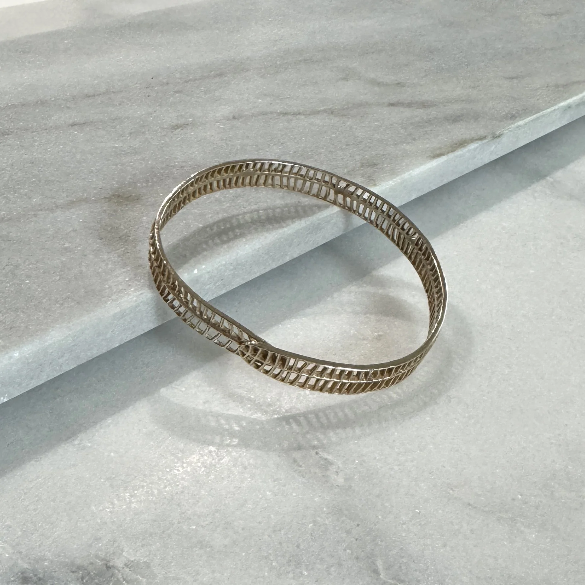 leafy openwork bangle bracelet