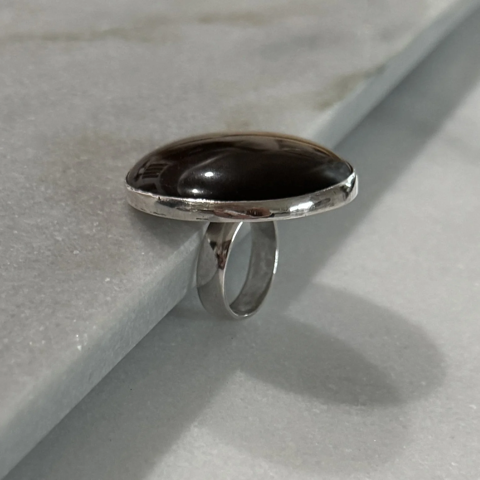 tiger's eye adjustable ring