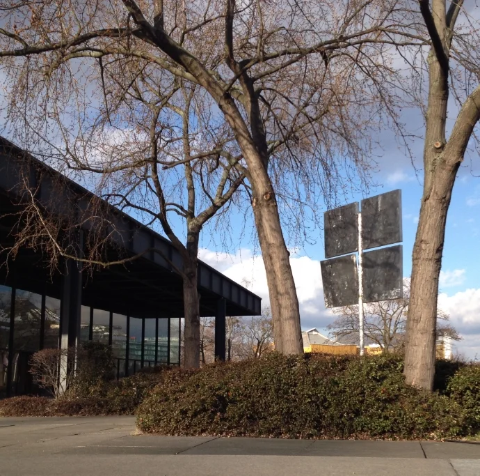 NEUE NATIONALGALERIE WITH GEORGE RICKEY SCULPTURE