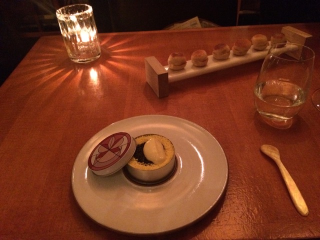 Caviar Benedict with Egg, Cauliflower, and Ham