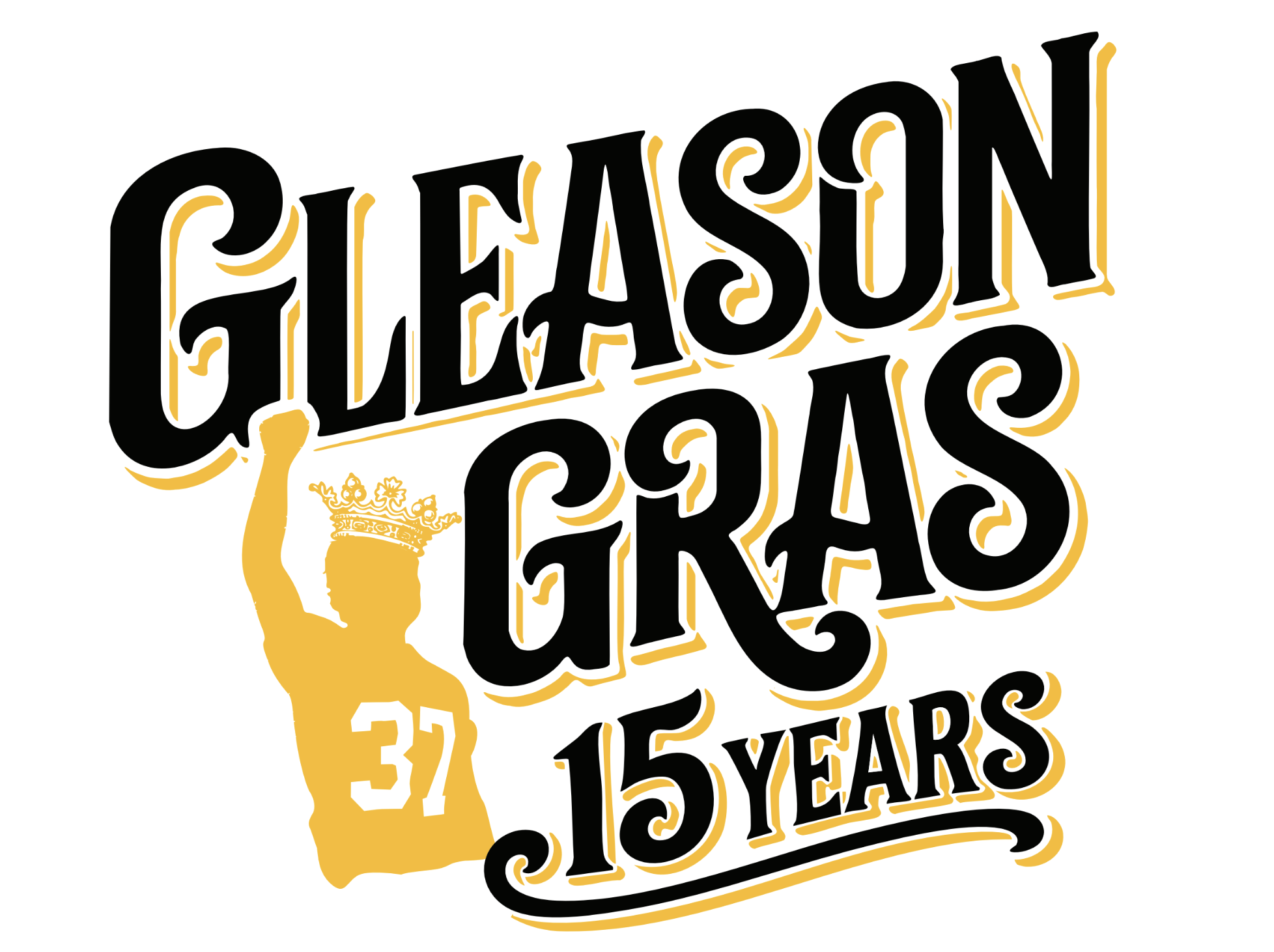 Gleason Gras 15 Years Logo