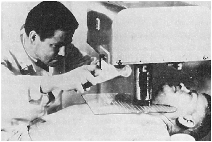 Dr. Allen at West Los Angeles VA, using a Directional Scintillation Detector with Calcium Tungstate Crystal