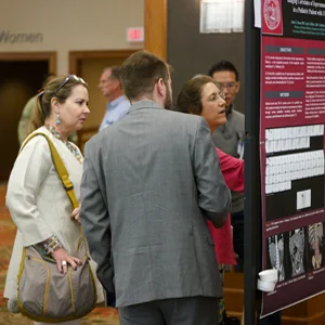 Meeting colleagues during poster presentations