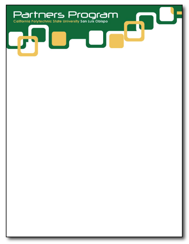 Cal Poly Partner's Program Letterhead