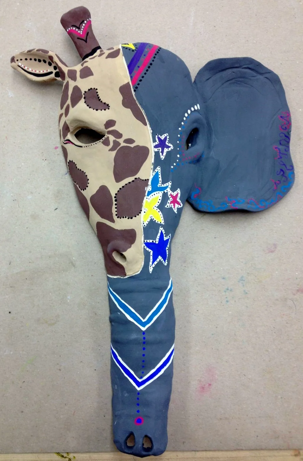 Opposites Attract | Mask Earthenware & Mixed Media