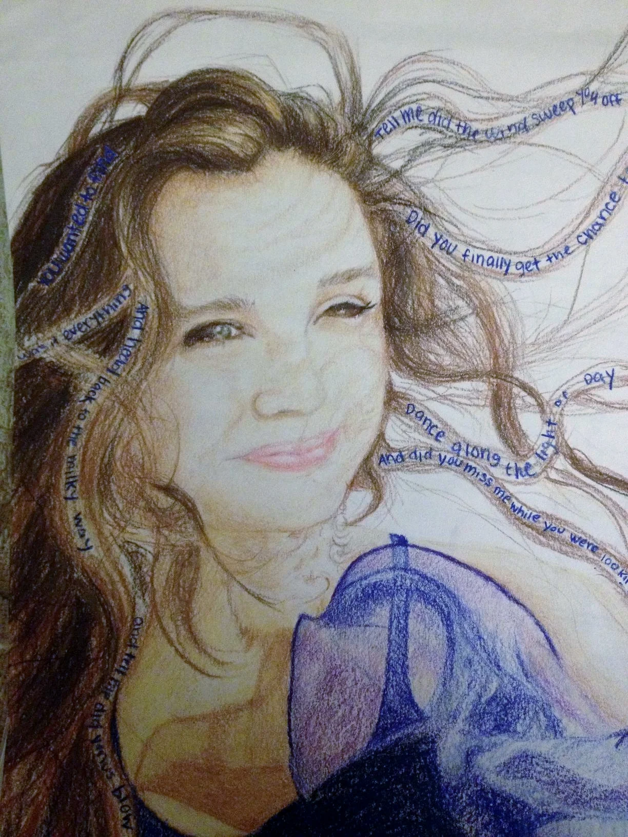 Self-Portrait with Emotion | Integrate Lyrics Colored Pencil