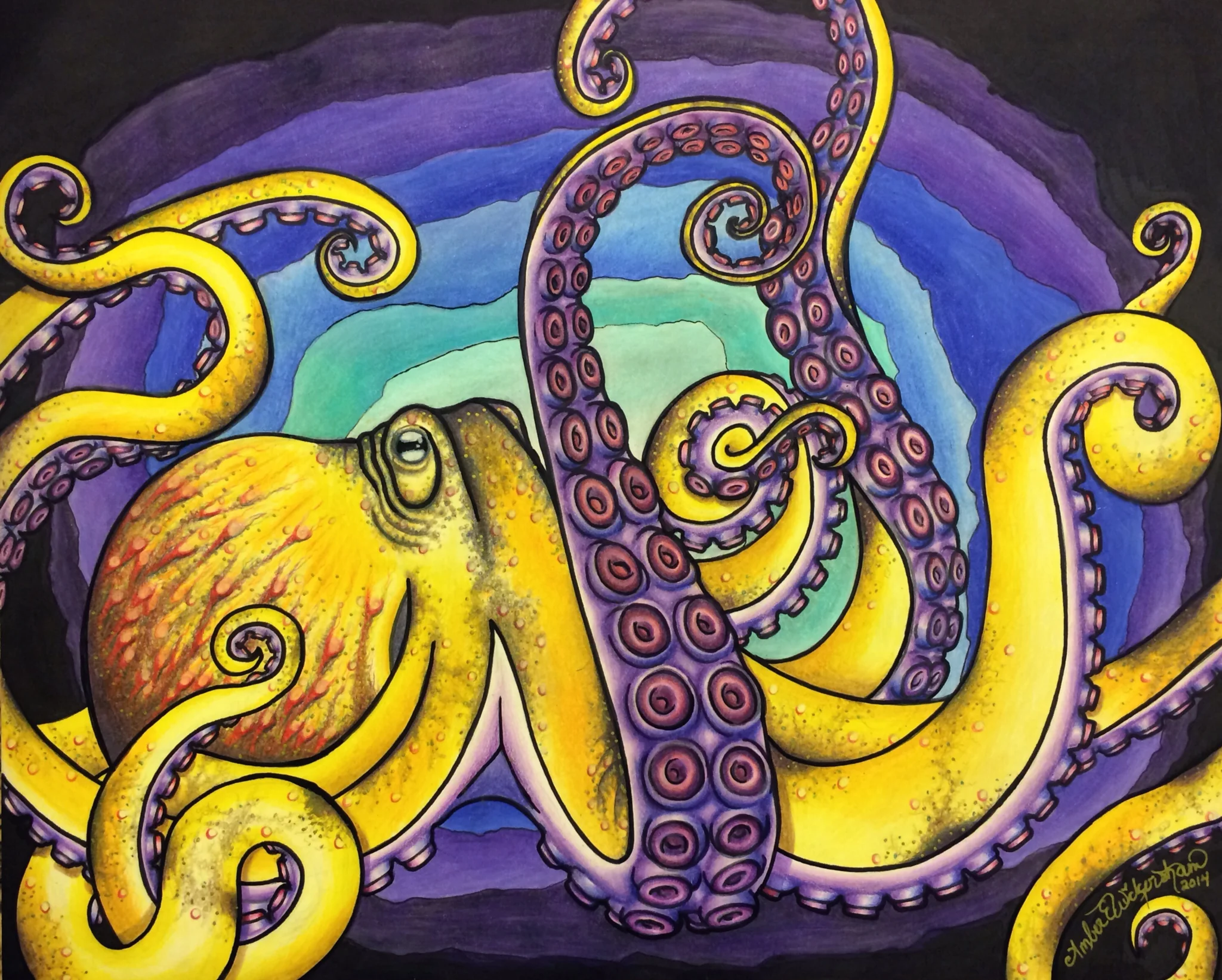 Colored Pencil & Ink