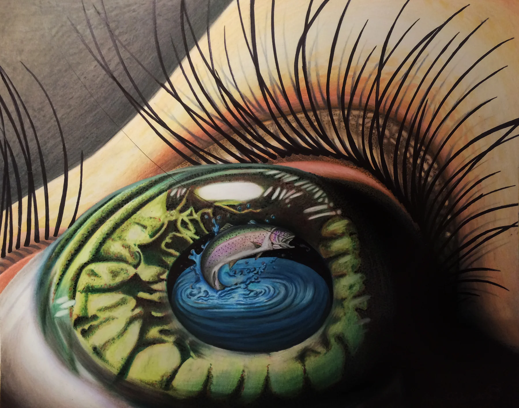 Colored Pencil & Ink