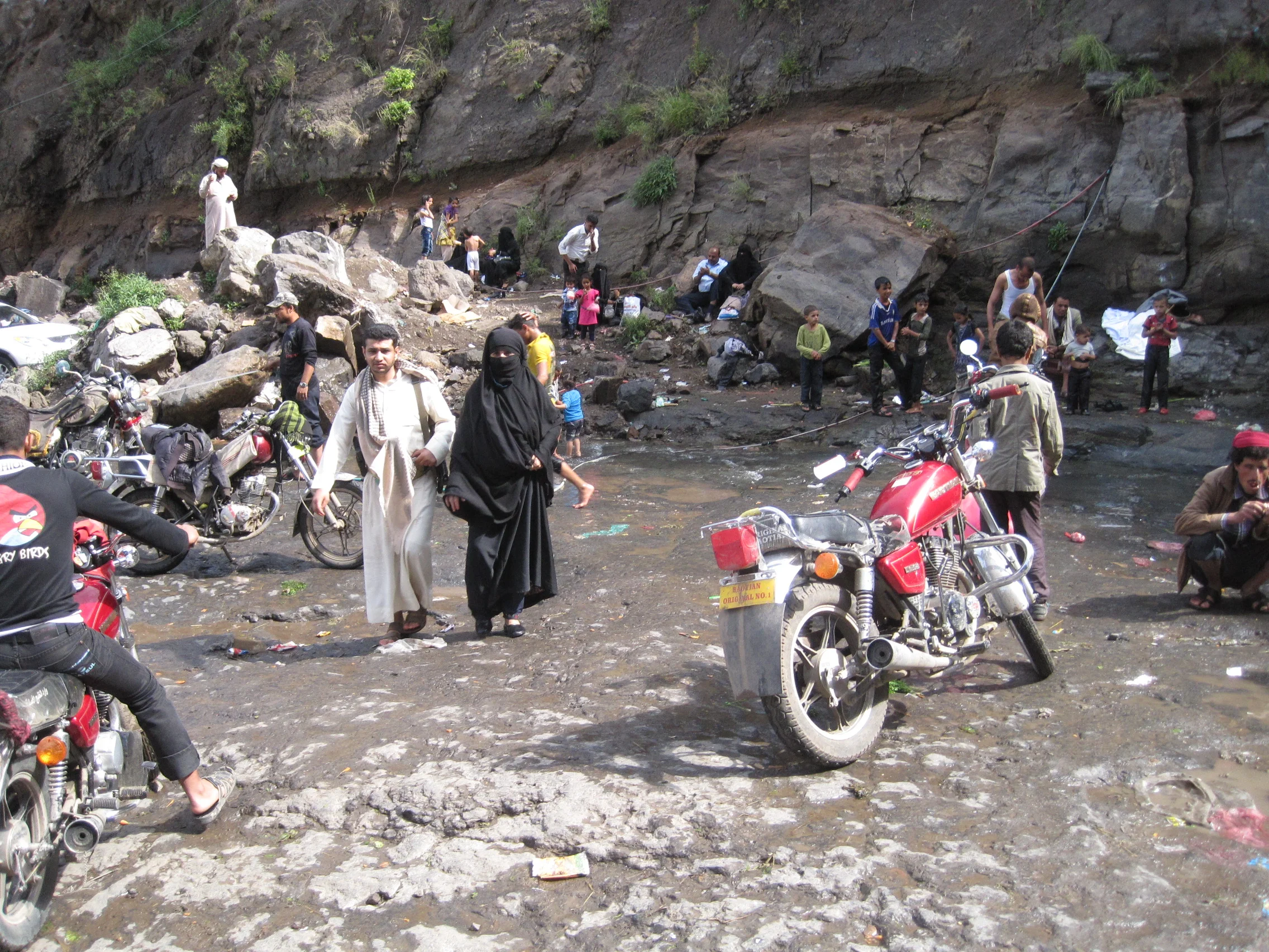 Tourists at Ibb waterfall