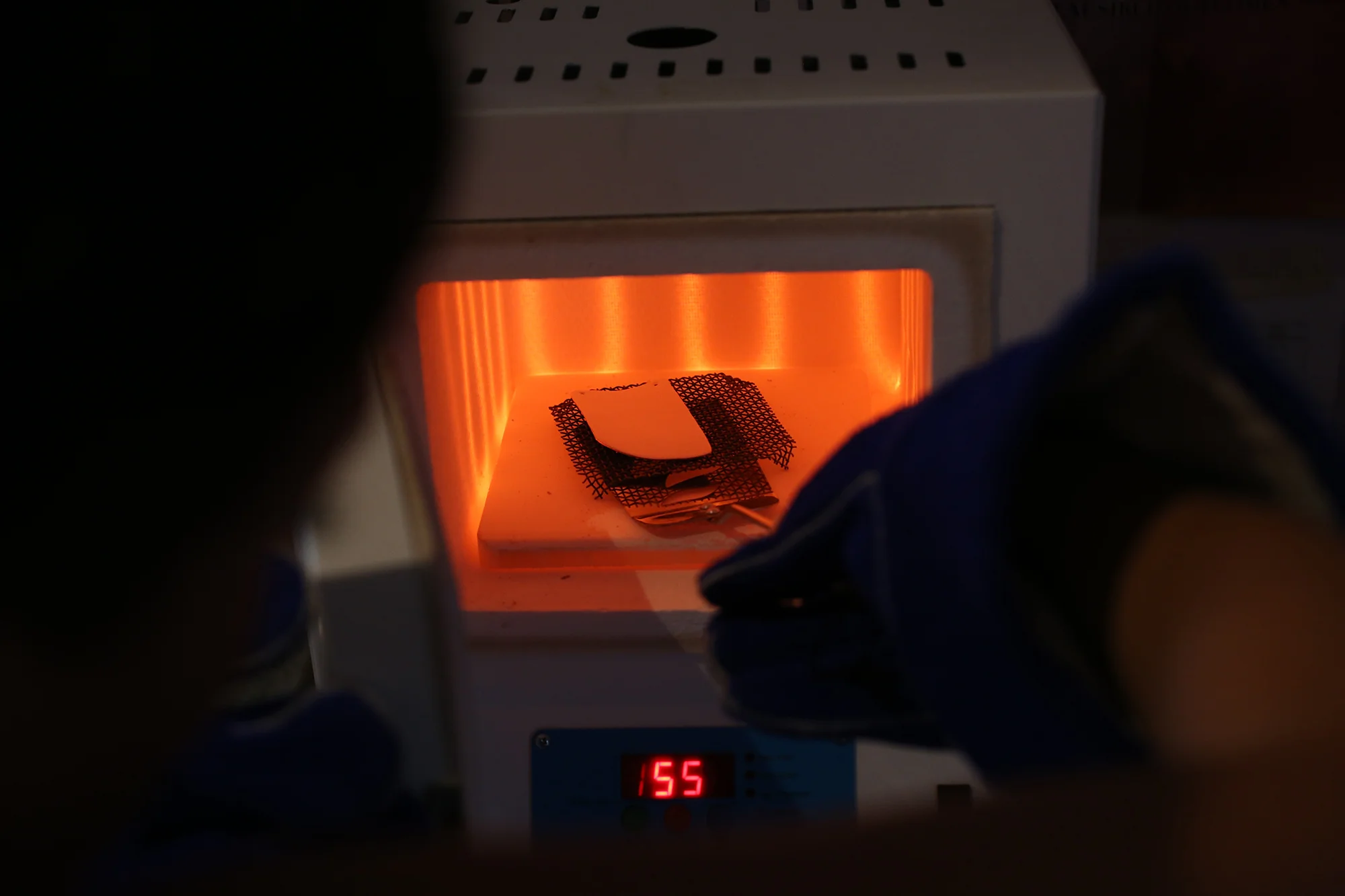 It is then placed in a kiln and heated to 1500 degrees fahrenheit.