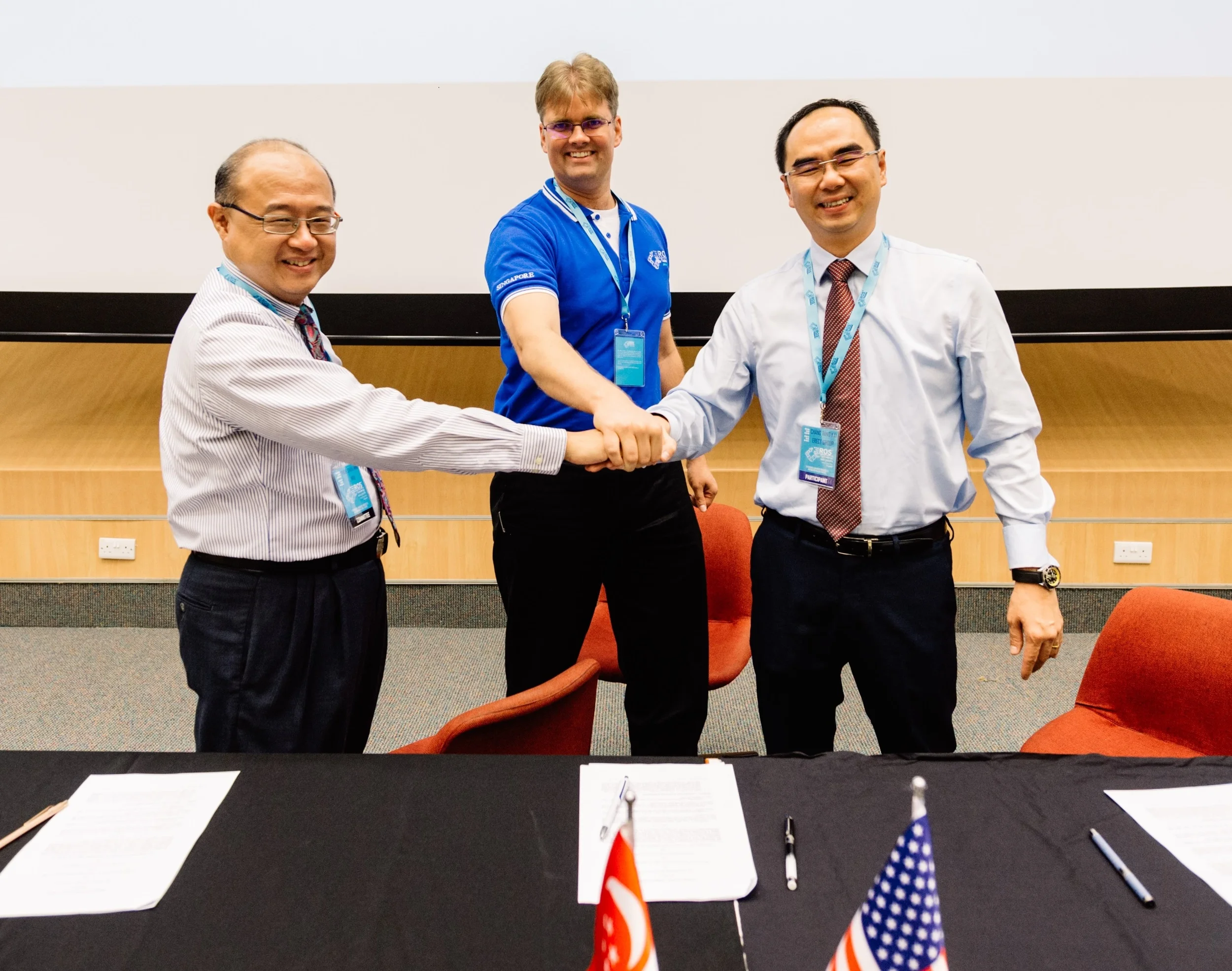 MOU Signing ceremony represented (from left): Prof Chen I-Ming (NTU-MAE), Paul Hvass (SWRI), Dr. DavidLow (CEO, ARTC)