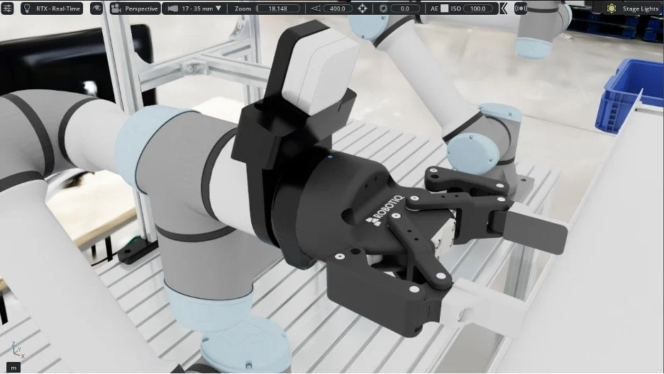 Simulated Robotiq 2F-85 mounted on the UR arm