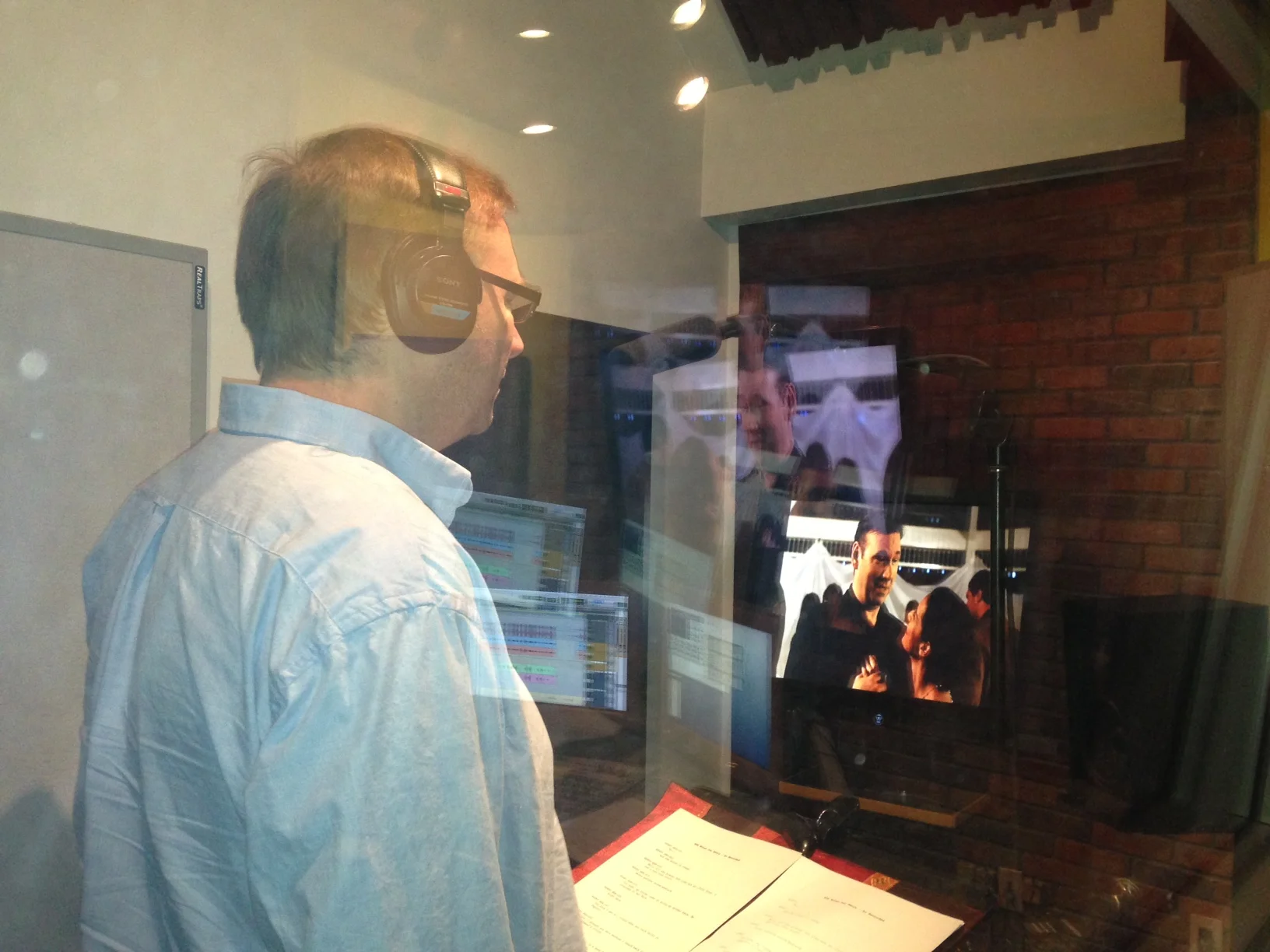  Chris in his ADR session, recording his lines again as Henry.&nbsp; 