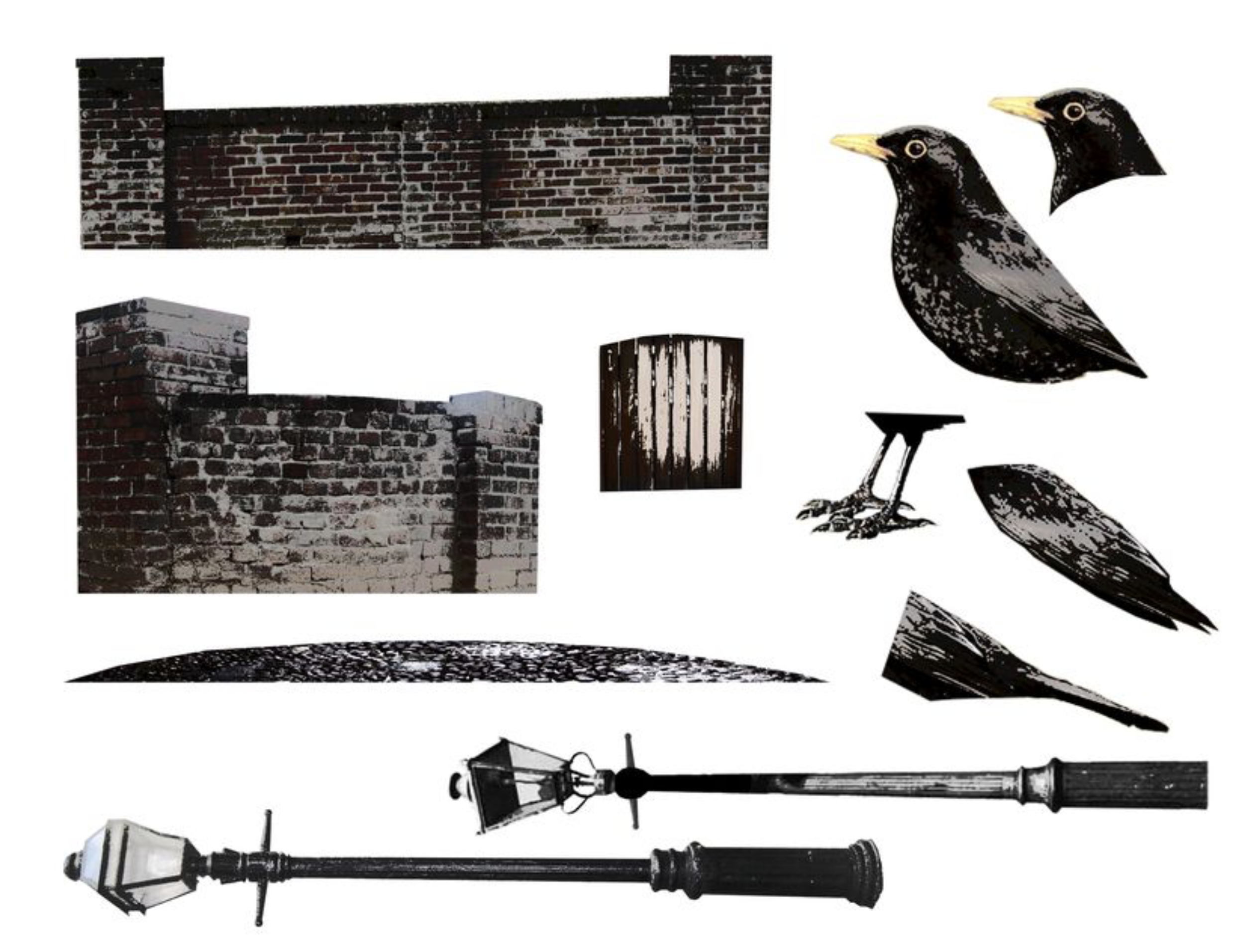  Various elements to get cut out and painted 